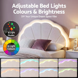 Darrahopens Furniture > Bedroom > Beds & Bed Frames Artiss King Single Bed Frame with Storage Drawer Upholstered Velvet Platform Bed LED Headboard