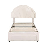 Darrahopens Furniture > Bedroom > Beds & Bed Frames Artiss King Single Bed Frame with Storage Drawer Upholstered Velvet Platform Bed LED Headboard