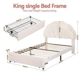 Darrahopens Furniture > Bedroom > Beds & Bed Frames Artiss King Single Bed Frame with Storage Drawer Upholstered Velvet Platform Bed LED Headboard