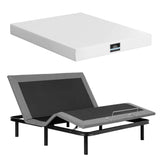 Darrahopens Furniture > Bedroom > Beds & Bed Frames Artiss King size bed frame & Giselle Bedding King Mattress Combo, adjustable bed Base for Snoring Relief, Independent Head Foot Incline, Wireless Remote, Black,20cm Thickness