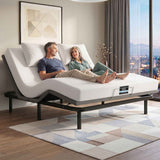Darrahopens Furniture > Bedroom > Beds & Bed Frames Artiss King size bed frame & Giselle Bedding King Mattress Combo, adjustable bed Base for Snoring Relief, Independent Head Foot Incline, Wireless Remote, Black,20cm Thickness
