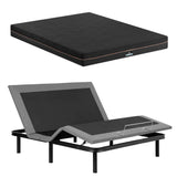 Darrahopens Furniture > Bedroom > Beds & Bed Frames Artiss King size bed frame with Giselle Bedding King Mattress, adjustable bed Base Combo for Snoring Relief, Independent Head Foot Incline, Wireless Remote, Black,18cm Thickness