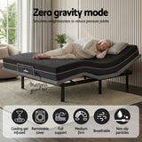 Darrahopens Furniture > Bedroom > Beds & Bed Frames Artiss King size bed frame with Giselle Bedding King Mattress, adjustable bed Base Combo for Snoring Relief, Independent Head Foot Incline, Wireless Remote, Black,18cm Thickness