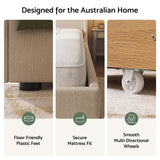 Darrahopens Furniture > Bedroom > Beds & Bed Frames Artiss King Upholstered Bed Frame with 3 Storage Drawers Wingback Headboard Heavy Duty Metal Platform Base