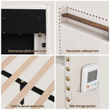 Darrahopens Furniture > Bedroom > Beds & Bed Frames Artiss King Upholstered Bed Frame with Shelf Storage Drawers Charging Station Mood Lighting Linen