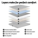Darrahopens Furniture > Bedroom > Beds & Bed Frames Artiss Queen Bed Frame and Giselle Bedding Queen Memory Foam Mattress Set, Electric Bed Base with Zero Gravity & 7 Zone Cooling Comfort for Back Pain Relief, Black & Grey, 15cm Thickness