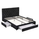 Darrahopens Furniture > Bedroom > Beds & Bed Frames Artiss Queen Bed Frame Storage Charging Station Upholstered 3 Drawers USB Type-C