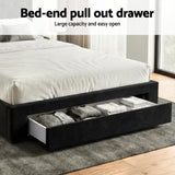 Darrahopens Furniture > Bedroom > Beds & Bed Frames Artiss Queen Bed Frame Storage Charging Station Upholstered 3 Drawers USB Type-C