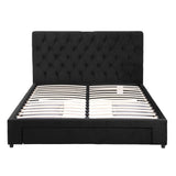 Darrahopens Furniture > Bedroom > Beds & Bed Frames Artiss Queen Bed Frame Storage Charging Station Upholstered 3 Drawers USB Type-C