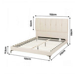 Darrahopens Furniture > Bedroom > Beds & Bed Frames Artiss Queen Bed Frame Upholstered Platform Bed with Tufted Headboard 300kg Support