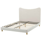 Darrahopens Furniture > Bedroom > Beds & Bed Frames Artiss Queen Bed Frame with Boucle Headboard, Beige, 300kg Capacity In Australia - Darrahopens