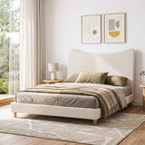 Darrahopens Furniture > Bedroom > Beds & Bed Frames Artiss Queen Bed Frame with Boucle Headboard, Beige, 300kg Capacity In Australia - Darrahopens