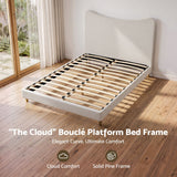 Darrahopens Furniture > Bedroom > Beds & Bed Frames Artiss Queen Bed Frame with Boucle Headboard, Beige, 300kg Capacity In Australia - Darrahopens