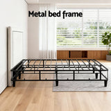 Darrahopens Furniture > Bedroom > Beds & Bed Frames Artiss Queen Bed Frame with Headboard Platform Bed Base Grey Beige Fabric Metal