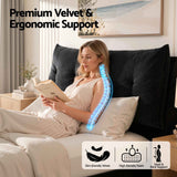 Darrahopens Furniture > Bedroom > Beds & Bed Frames Artiss Queen Bed Frame with Horizontal Gas Lift Storage with LED Light USB Type-C Charging Station Black Velvet