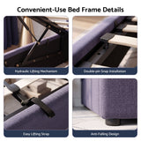 Darrahopens Furniture > Bedroom > Beds & Bed Frames Artiss Queen Bed Frame with Lift Up Storage and USB Ports Grey In Australia - Darrahopens