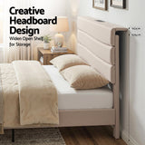Darrahopens Furniture > Bedroom > Beds & Bed Frames Artiss Queen Bed Frame with Storage Adjustable Headboard Platform Base Linen Fabric Charging Ports
