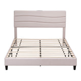 Darrahopens Furniture > Bedroom > Beds & Bed Frames Artiss Queen Bed Frame with Storage Adjustable Headboard Platform Base Linen Fabric Charging Ports