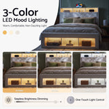 Darrahopens Furniture > Bedroom > Beds & Bed Frames Artiss Queen Bed Frame with Storage Charging Station & LED White In Australia - Darrahopens