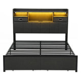 Darrahopens Furniture > Bedroom > Beds & Bed Frames Artiss Queen Bed Frame with Storage Drawers & Headboard, 2 Drawer, USB, LED In Australia - Darrahopens