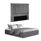 Darrahopens Furniture > Bedroom > Beds & Bed Frames Artiss Queen Bed Frame with Storage Grey Velvet Headboard Gas Lift Platform Base