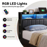 Darrahopens Furniture > Bedroom > Beds & Bed Frames Artiss Queen Bed Frame with Storage Headboard, 2 Drawers, Charging Station& LED Light In Australia - Darrahopens