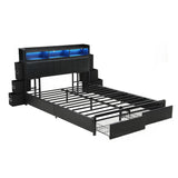 Darrahopens Furniture > Bedroom > Beds & Bed Frames Artiss Queen Bed Frame with Storage Headboard, 2 Drawers, Charging Station& LED Light In Australia - Darrahopens