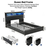 Darrahopens Furniture > Bedroom > Beds & Bed Frames Artiss Queen Bed Frame with Storage Headboard, 2 Drawers, Charging Station& LED Light In Australia - Darrahopens
