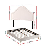 Darrahopens Furniture > Bedroom > Beds & Bed Frames Artiss Queen Bed Frame with Storage Scalloped Velvet Headboard Wooden Platform Base
