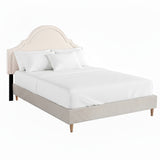 Darrahopens Furniture > Bedroom > Beds & Bed Frames Artiss Queen Bed Frame with Storage Scalloped Velvet Headboard Wooden Platform Base