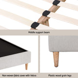 Darrahopens Furniture > Bedroom > Beds & Bed Frames Artiss Queen Bed Frame with Storage Scalloped Velvet Headboard Wooden Platform Base
