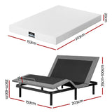 Darrahopens Furniture > Bedroom > Beds & Bed Frames Artiss Queen size bed frame & Giselle Bedding Mattress Queen Combo, adjustable bed Base for Snoring Relief, Independent Head Foot Incline, Wireless Remote, Black,20cm Thickness