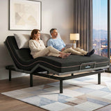 Darrahopens Furniture > Bedroom > Beds & Bed Frames Artiss Queen size bed frame with Giselle Bedding Queen Mattress, adjustable bed Base Combo for Snoring Relief, Independent Head Foot Incline, Wireless Remote, Black,18cm Thickness