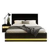 Darrahopens Furniture > Bedroom > Beds & Bed Frames Artiss RGB LED Double Bed Frame with Beside Table Set 16 Colour Mood Lighting