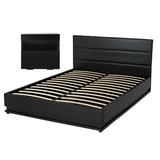 Darrahopens Furniture > Bedroom > Beds & Bed Frames Artiss RGB LED Double Bed Frame with Beside Table Set 16 Colour Mood Lighting