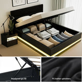 Darrahopens Furniture > Bedroom > Beds & Bed Frames Artiss RGB LED Double Bed Frame with Beside Table Set 16 Colour Mood Lighting