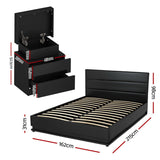 Darrahopens Furniture > Bedroom > Beds & Bed Frames Artiss RGB LED Queen Bed Frame with 2 Beside Tables Set 16 Colour Mood Lighting