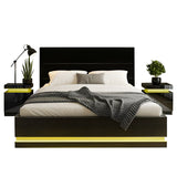 Darrahopens Furniture > Bedroom > Beds & Bed Frames Artiss RGB LED Queen Bed Frame with 2 Beside Tables Set 16 Colour Mood Lighting
