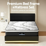 Darrahopens Furniture > Bedroom > Beds & Bed Frames Artiss RGB LED Queen Bed Frame with 32cm Giselle Mattress Set