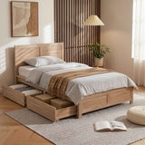Darrahopens Furniture > Bedroom > Beds & Bed Frames Artiss Single Bed Frame with 2 Drawers Wooden Bed Base Walnut