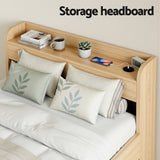 Darrahopens Furniture > Bedroom > Beds & Bed Frames Artiss Single Bed Frame with 2 Storage Drawers Platform Bed Base with USB Ports Sturdy Wooden Slat Support Natural