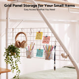 Darrahopens Furniture > Bedroom > Beds & Bed Frames Artiss Single House Bed Frame Metal Canopy Bed Storage Shelf for Kids White In Australia - Darrahopens