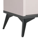 Darrahopens Furniture > Bedroom > Beds & Bed Frames Bedside Table with 2 Storage Drawers MDF Combination of Champagne and Black Colour Nightstand