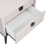 Darrahopens Furniture > Bedroom > Beds & Bed Frames Bedside Table with 2 Storage Drawers MDF Combination of Champagne and Black Colour Nightstand