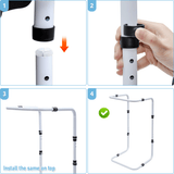 Darrahopens Furniture > Bedroom > Beds & Bed Frames Blanket Lifter Bar 62-82cm Height Adjustable Feet Tent Steel Bed Cradle Max Load 136kg with 4 Clips for Feet Toes Leg Knee Ankle Post Surgery Recovery