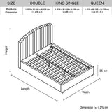 Darrahopens Furniture > Bedroom > Beds & Bed Frames Camelia Double Size Bed Frame Pink Velvet Upholstery High Headboard Quality Slats Metal Structure