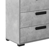 Darrahopens Furniture > Bedroom > Beds & Bed Frames Dressing Chest With 6 Storage Drawers MDF Mirror Combination of Black & Cement Colour