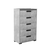 Darrahopens Furniture > Bedroom > Beds & Bed Frames Dressing Chest With 6 Storage Drawers MDF Mirror Combination of Black & Cement Colour