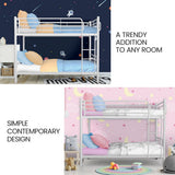 Darrahopens Furniture > Bedroom > Beds & Bed Frames KINGSTON SLUMBER 2in1 King Single Metal Bunk Bed Frame, with Modular Design, Matte White