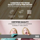Darrahopens Furniture > Bedroom > Beds & Bed Frames KINGSTON SLUMBER Single Bunk Bed Frame, Solid Pine 2-in-1 Modular Design, Converts to 2 Single Beds, For Kids, Grey